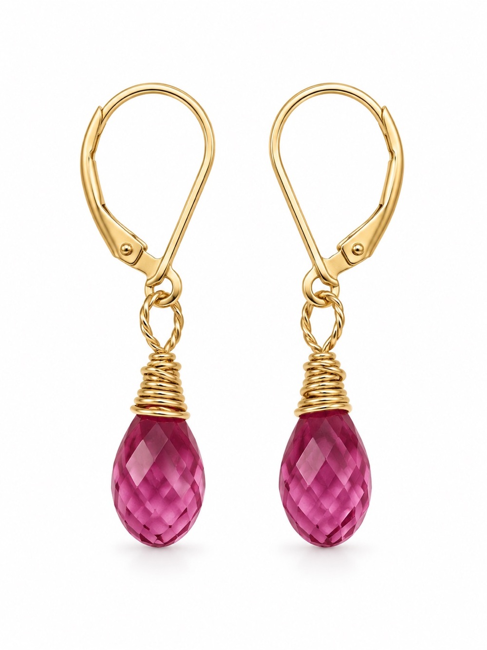 AWLB20 Padparascha Sapphire Leverback Earrings